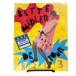 BETTE MIDLER concert program- De Tour 1982-83 Stage Pass Multiple Autographs